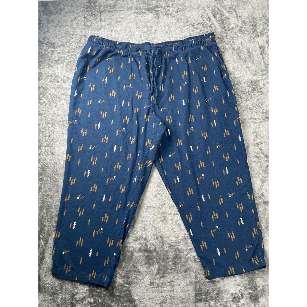 Sonoma Goods For Life Mens 4XB Pajama Pants Navy Blue Pine Tree Mountain Print